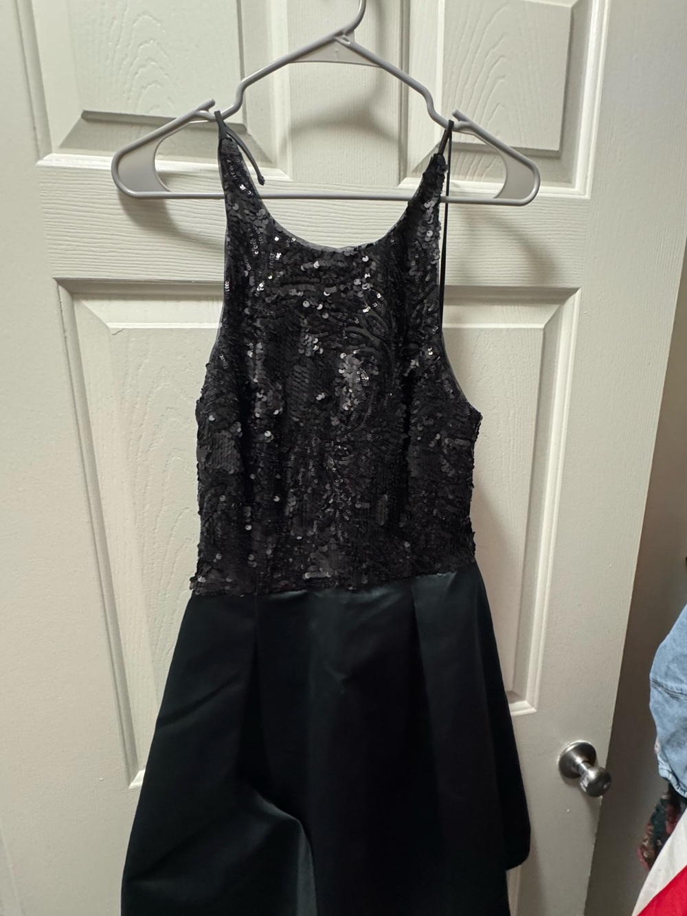 Ralph Lauren Black Sequin Halter Party Dress